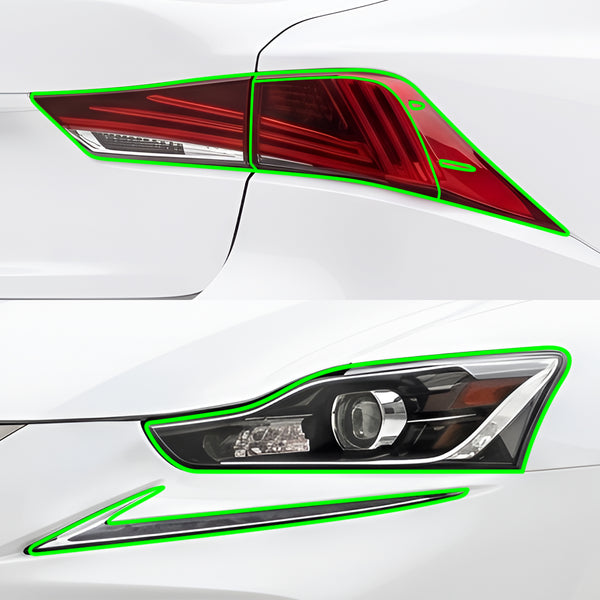Fits Lexus IS 2017-2020 Full Headlight Taillight Precut Smoked PPF Tint Kit Film Overlay  - Bogar Tech Designs