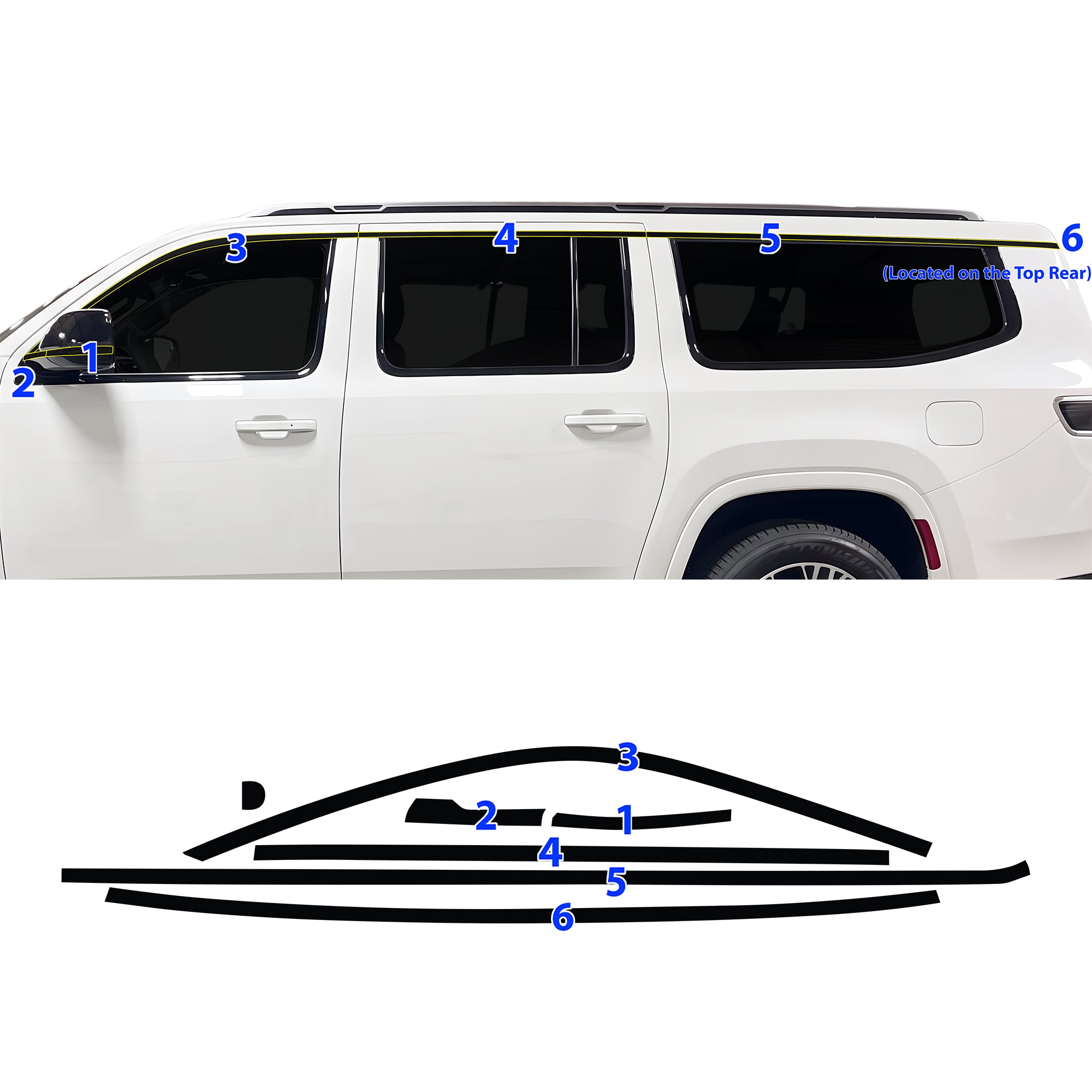 Fits Jeep Grand Wagoneer L 2026-2027 Vinyl Chrome Delete Grille Blackout Decal Stickers Overlay Film - Bogar Tech Designs