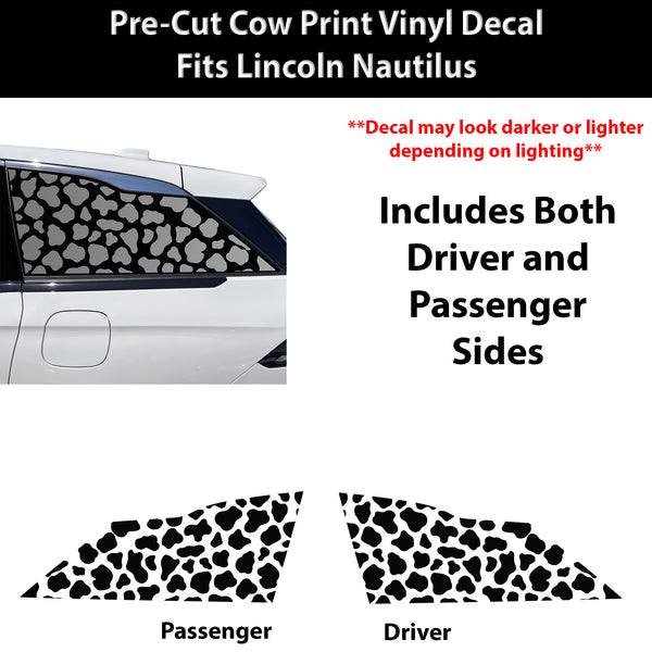 Fits Lincoln Nautilus 2024-2026 Animal Leopard Cheetah Cow Window Vinyl Decal Stickers - Bogar Tech Designs