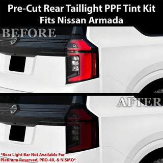 Fits Nissan Armada 2025-2026 Full Headlight Taillight Precut Smoked PPF Tint Kit Film Overlay  - Bogar Tech Designs