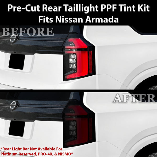 Fits Nissan Armada 2025-2026 Full Headlight Taillight Precut Smoked PPF Tint Kit Film Overlay  - Bogar Tech Designs