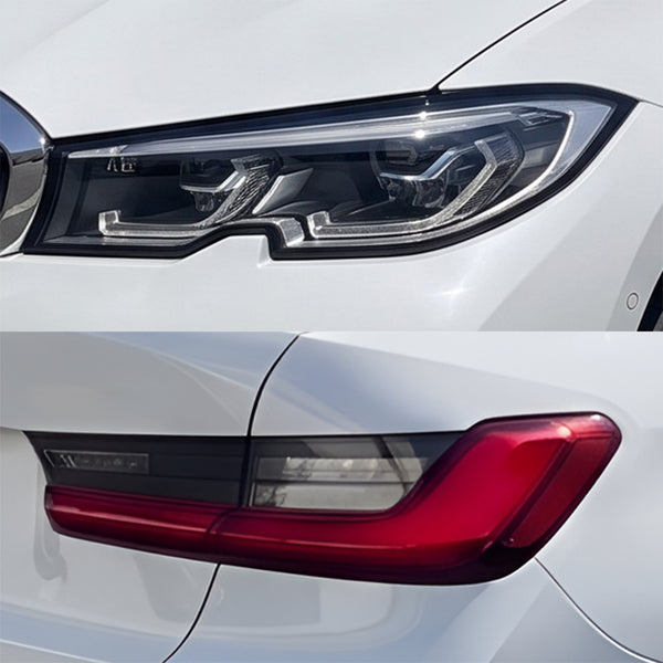 Fits BMW 3 Series 2019-2022 Full Headlight Taillight Precut Smoked PPF Tint Kit Film Overlay  - Bogar Tech Designs