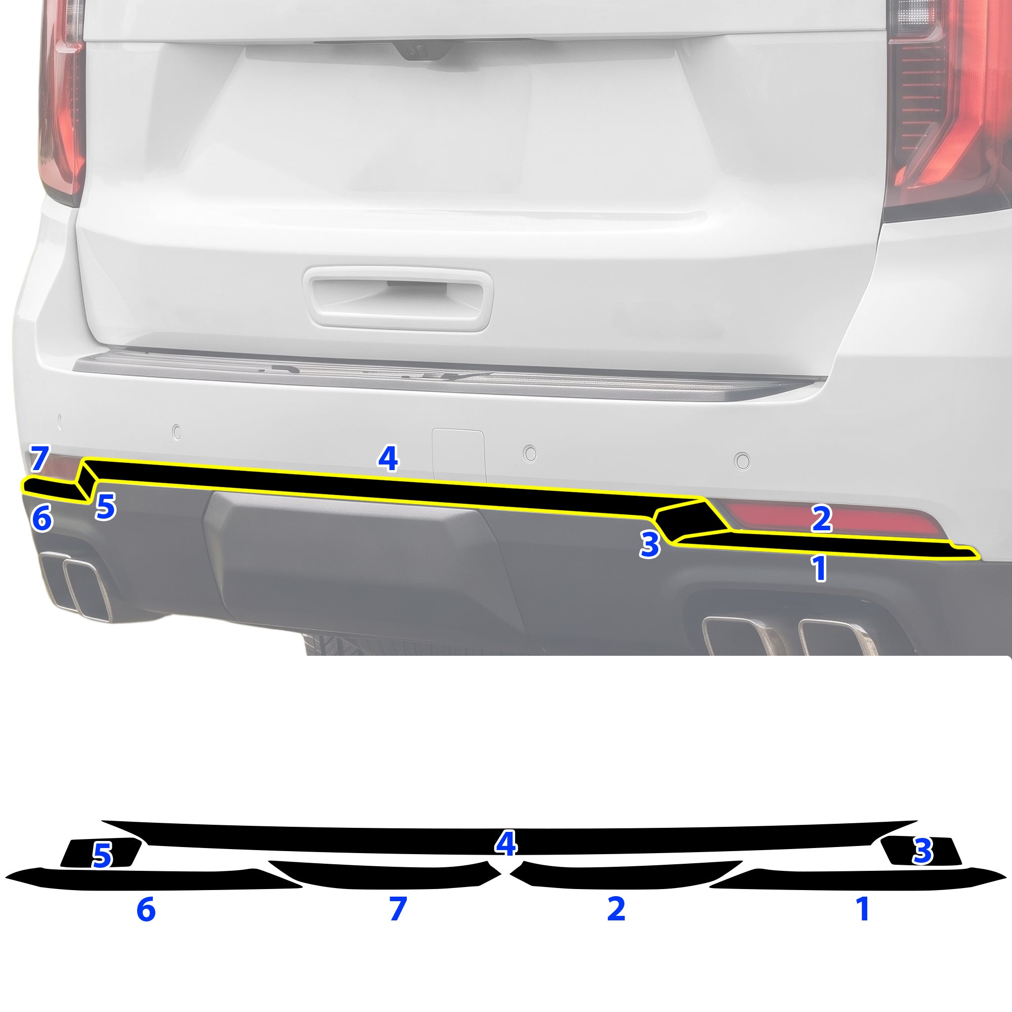 Fits GMC Yukon XL 2025-2026 Vinyl Chrome Delete Grille Blackout Decal Stickers Overlay Film - Bogar Tech Designs