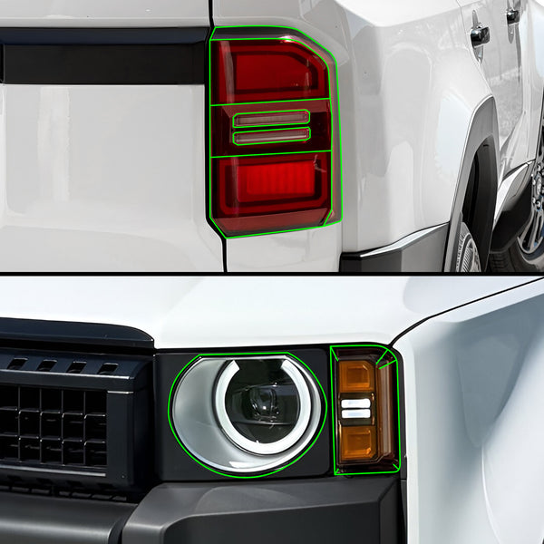 Fits Toyota Land Cruiser 2024-2026 Full Headlight Taillight Precut Smoked PPF Tint Kit Film Overlay  - Bogar Tech Designs