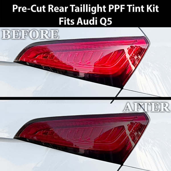 Fits Audi Q5 2013-2017 Full Headlight Taillight Precut Smoked PPF Tint Kit Film Overlay  - Bogar Tech Designs