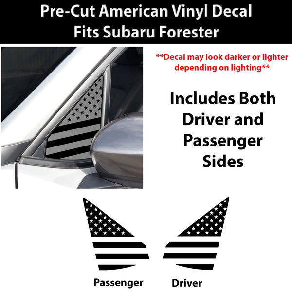 Fits Subaru Forester 2025-2027 Quarter Window American Flag Vinyl Decal Stickers - Bogar Tech Designs