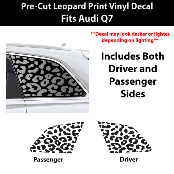 Fits Audi Q7 2017-2026 Animal Leopard Cheetah Cow Window Vinyl Decal Stickers - Bogar Tech Designs