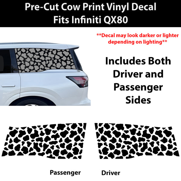 Fits Infiniti QX80 2025-2027 Animal Leopard Cheetah Cow Window Vinyl Decal Stickers - Bogar Tech Designs