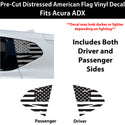 Fits Acura ADX 2025-2026 Quarter Window American Flag Vinyl Decal Stickers - Bogar Tech Designs