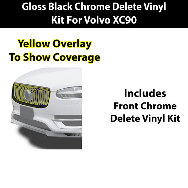 Fits Volvo XC90 2020-2025 Vinyl Chrome Delete Grille Blackout Decal Stickers Overlay Film - Bogar Tech Designs
