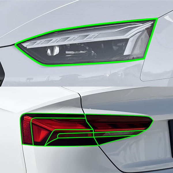 Fits Audi A5 Sportback 2018-2024 Full Headlight Taillight Precut Smoked PPF Tint Kit Film Overlay  - Bogar Tech Designs