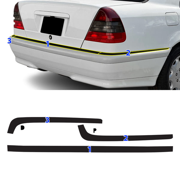 Fits Mercedes-Benz C280 1994-2000 Vinyl Chrome Delete Grille Blackout Decal Stickers Overlay Film - Bogar Tech Designs