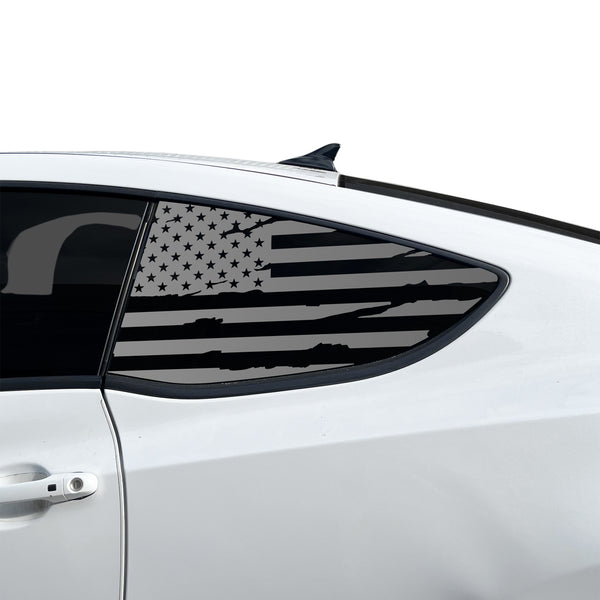 Fits Hyundai Genesis Coupe 2010-2016 Quarter Window American Flag Vinyl Decal Stickers - Bogar Tech Designs
