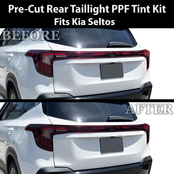 Fits Kia Seltos 2024-2025 Full Headlight Taillight Precut Smoked PPF Tint Kit Film Overlay  - Bogar Tech Designs