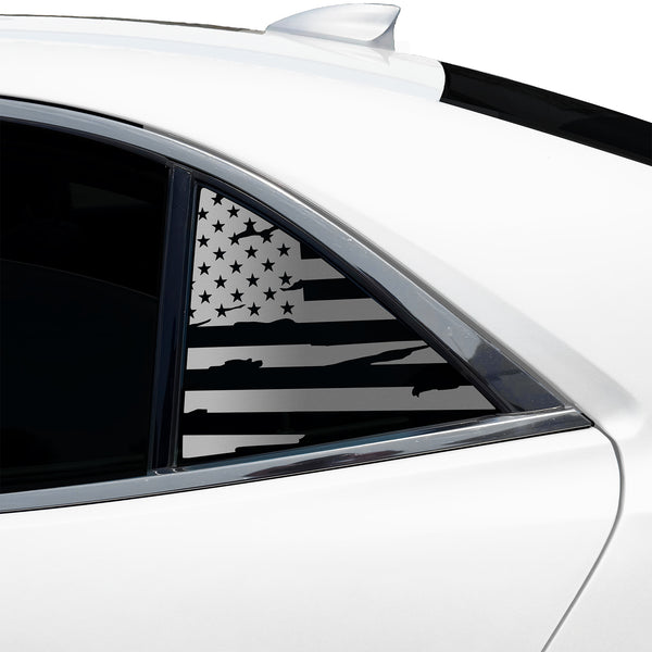 Fits Chevrolet Malibu 2013-2015 Quarter Window American Flag Vinyl Decal Stickers - Bogar Tech Designs