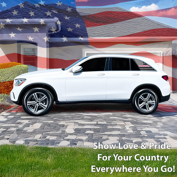 Fits Mercedes-Benz GLC-Class 2016-2022 Quarter Window American Flag Vinyl Decal Stickers - Bogar Tech Designs