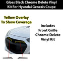 Fits Hyundai Genesis Coupe 2013-2016 Vinyl Chrome Delete Grille Blackout Decal Stickers Overlay Film - Bogar Tech Designs