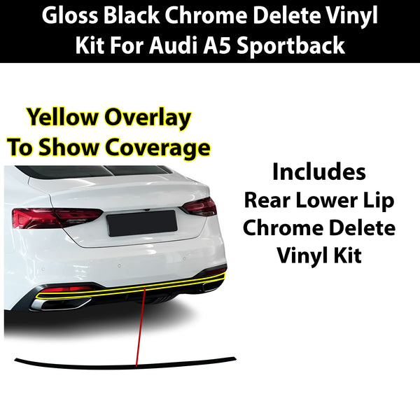Fits Audi A5 Sportback 2018-2024 Vinyl Chrome Delete Grille Blackout Decal Stickers Overlay Film - Bogar Tech Designs