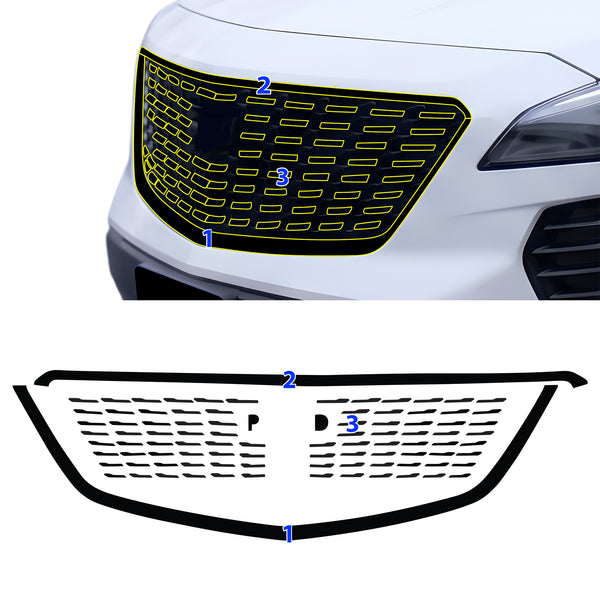 Fits Cadillac XT4 2019-2023 Vinyl Chrome Delete Grille Blackout Decal Stickers Overlay Film - Bogar Tech Designs