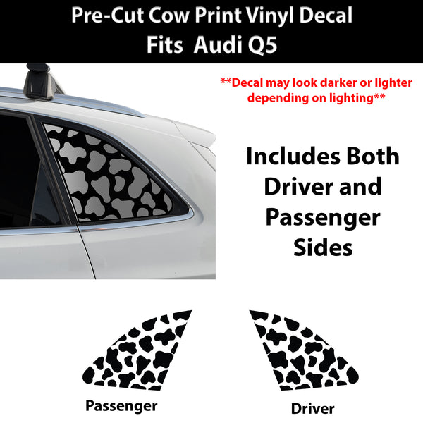 Fits Audi Q5 2009-2017 Animal Leopard Cheetah Cow Window Vinyl Decal Stickers - Bogar Tech Designs