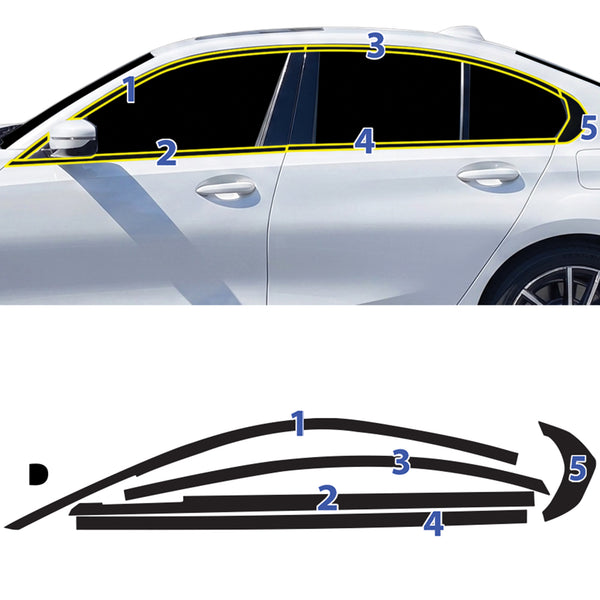 Fits BMW 3 Series 2019-2022 Vinyl Chrome Delete Grille Blackout Decal Stickers Overlay Film - Bogar Tech Designs