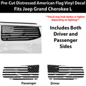 Fits Jeep Grand Wagoneer L 2022-2027 Quarter Window American Flag Vinyl Decal Stickers - Bogar Tech Designs