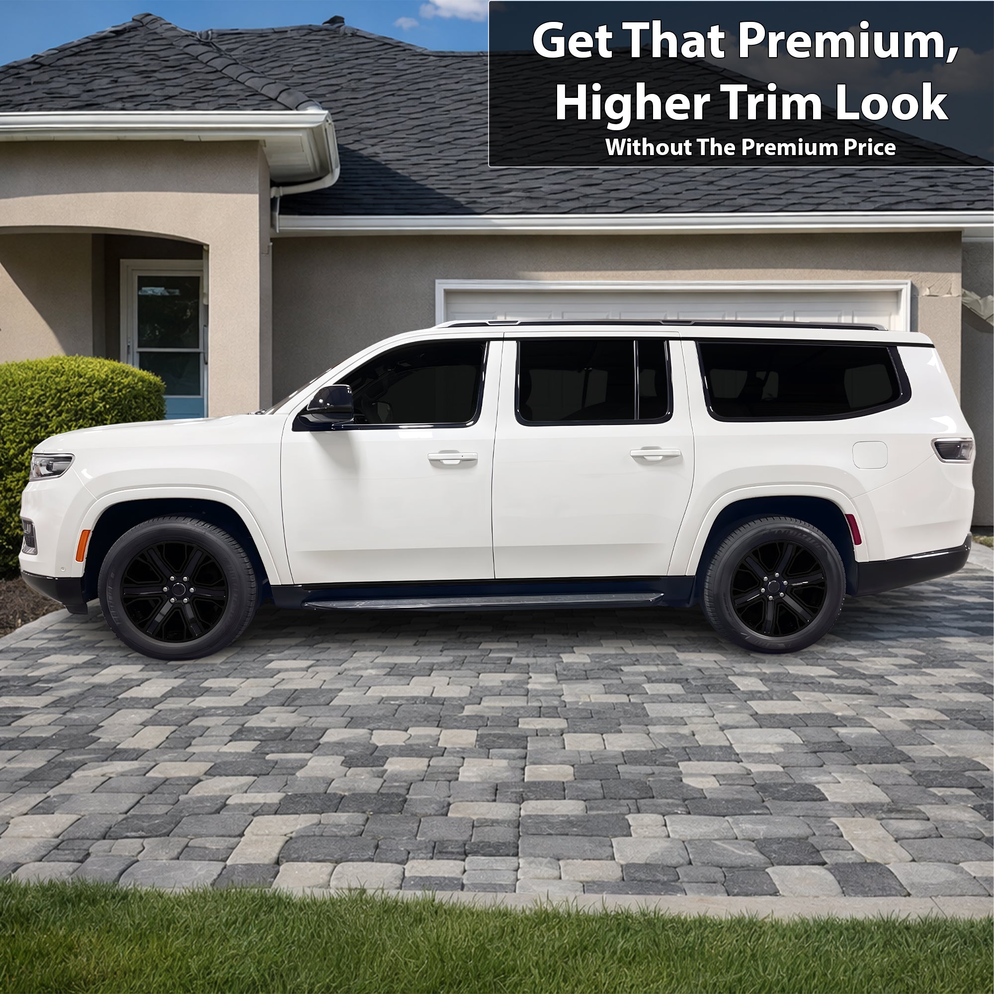 Fits Jeep Grand Wagoneer L 2026-2027 Vinyl Chrome Delete Grille Blackout Decal Stickers Overlay Film - Bogar Tech Designs