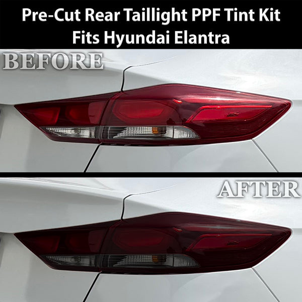 Fits Hyundai Elantra 2017-2018 Full Headlight Taillight Precut Smoked PPF Tint Kit Film Overlay  - Bogar Tech Designs
