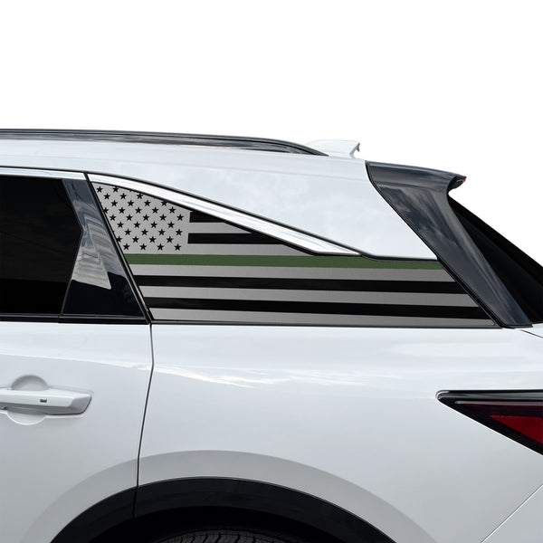 Fits Acura ZDX 2024-2026 Quarter Window American Flag Vinyl Decal Stickers - Bogar Tech Designs