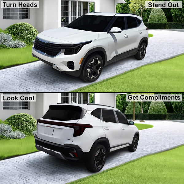 Fits Kia Seltos 2024-2025 Full Headlight Taillight Precut Smoked PPF Tint Kit Film Overlay  - Bogar Tech Designs