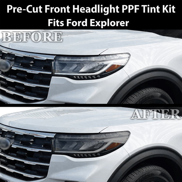 Fits Ford Explorer 2025-2026 Full Headlight Taillight Precut Smoked PPF Tint Kit Film Overlay  - Bogar Tech Designs