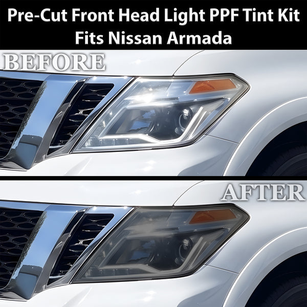 Fits Nissan Armada 2017-2020 Full Headlight Taillight Precut Smoked PPF Tint Kit Film Overlay  - Bogar Tech Designs