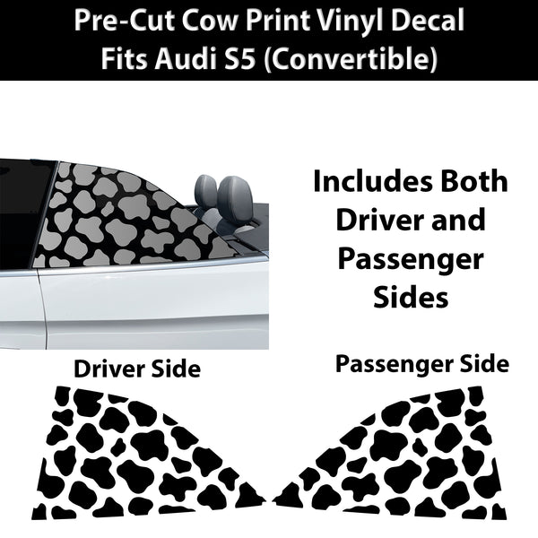 Fits Audi S5 Convertible 2020-2024 Animal Leopard Cheetah Cow Window Vinyl Decal Stickers - Bogar Tech Designs
