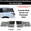 Fits Infiniti QX80 2025-2027 Quarter Window American Flag Vinyl Decal Stickers - Bogar Tech Designs