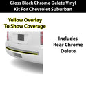 Fits Chevrolet Suburban & Chevrolet Tahoe 2015-2020 Vinyl Chrome Delete Grille Blackout Decal Stickers Overlay Film - Bogar Tech Designs