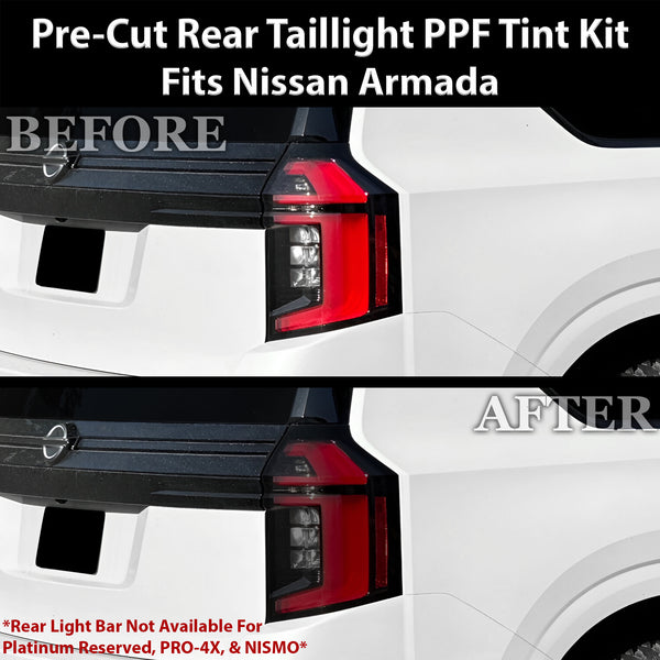 Fits Nissan Armada 2025-2026 Full Headlight Taillight Precut Smoked PPF Tint Kit Film Overlay  - Bogar Tech Designs