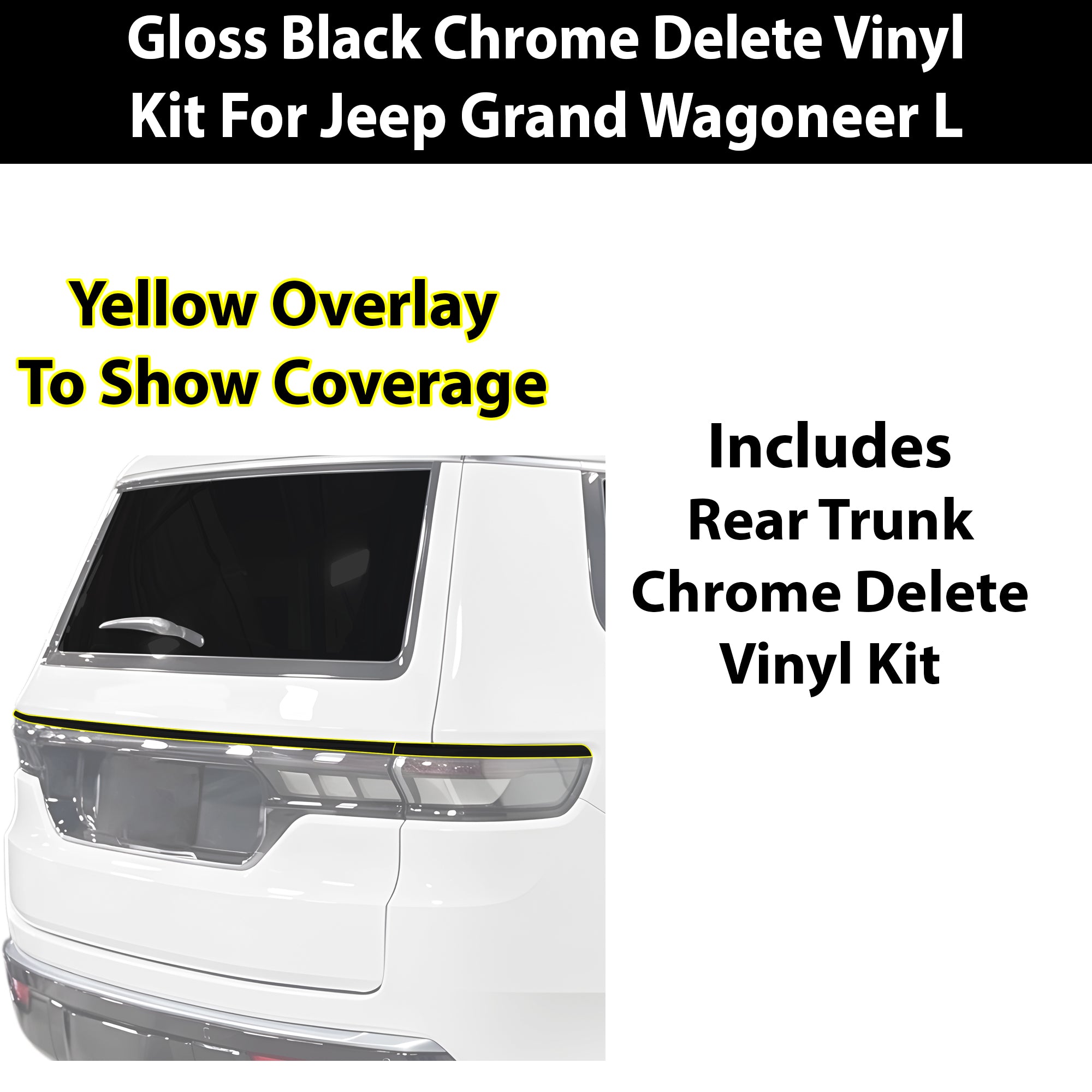 Fits Jeep Grand Wagoneer L 2026-2027 Vinyl Chrome Delete Grille Blackout Decal Stickers Overlay Film - Bogar Tech Designs