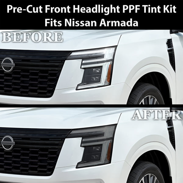 Fits Nissan Armada 2025-2026 Full Headlight Taillight Precut Smoked PPF Tint Kit Film Overlay  - Bogar Tech Designs