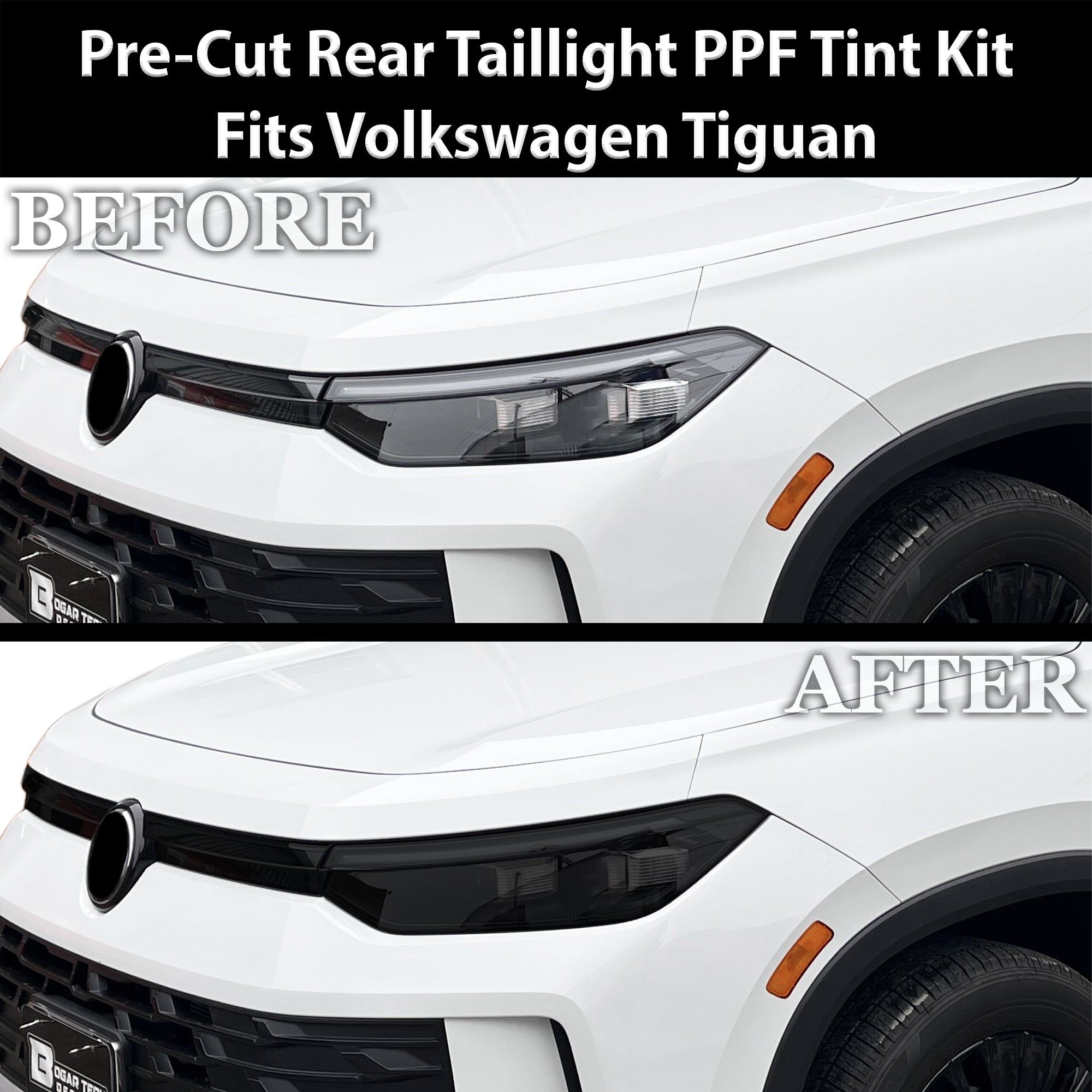 Fits Volkswagen Tiguan 2025-2027 Full Headlight Taillight Precut Smoked PPF Tint Kit Film Overlay  - Bogar Tech Designs