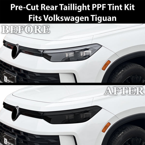 Fits Volkswagen Tiguan 2025-2027 Full Headlight Taillight Precut Smoked PPF Tint Kit Film Overlay  - Bogar Tech Designs