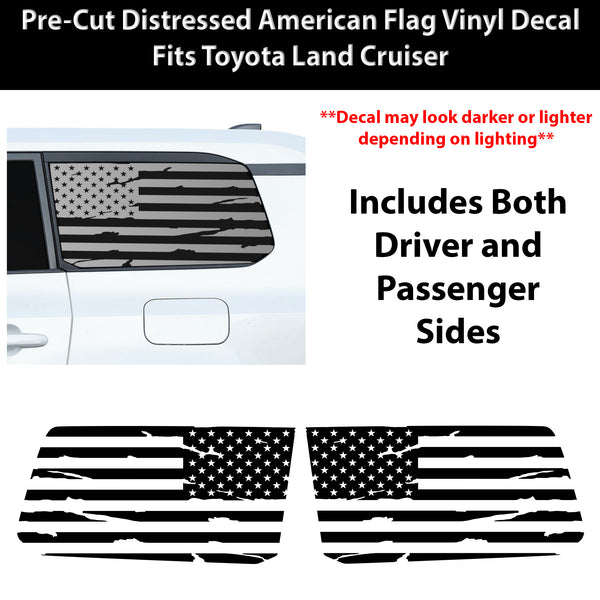 Fits Toyota Land Cruiser 2024-2026 Quarter Window American Flag Vinyl Decal Stickers - Bogar Tech Designs