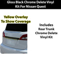 Fits Nissan Quest 2011-2017 Vinyl Chrome Delete Grille Blackout Decal Stickers Overlay Film - Bogar Tech Designs