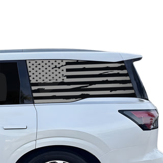 Fits Infiniti QX80 2025-2027 Quarter Window American Flag Vinyl Decal Stickers - Bogar Tech Designs