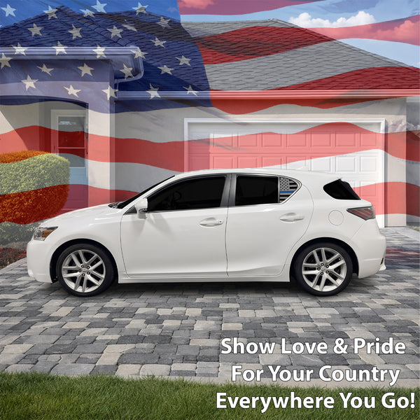 Fits Lexus CT200 2011-2018 Quarter Window American Flag Vinyl Decal Stickers - Bogar Tech Designs