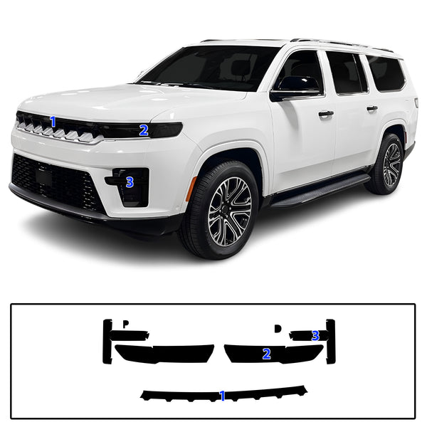Fits Jeep Grand Wagoneer L 2026-2027 Full Headlight Taillight Precut Smoked PPF Tint Kit Film Overlay  - Bogar Tech Designs