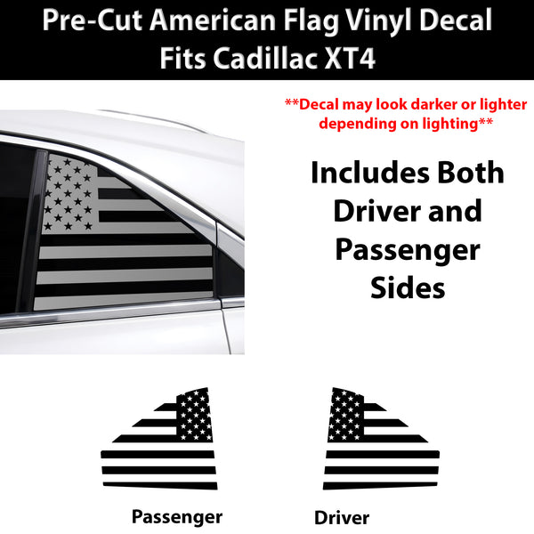 Fits Cadillac XT4 2019-2023 Quarter Window American Flag Vinyl Decal Stickers - Bogar Tech Designs