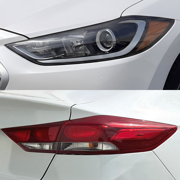 Fits Hyundai Elantra 2017-2018 Full Headlight Taillight Precut Smoked PPF Tint Kit Film Overlay  - Bogar Tech Designs