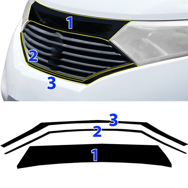 Fits Nissan Quest 2011-2017 Vinyl Chrome Delete Grille Blackout Decal Stickers Overlay Film - Bogar Tech Designs