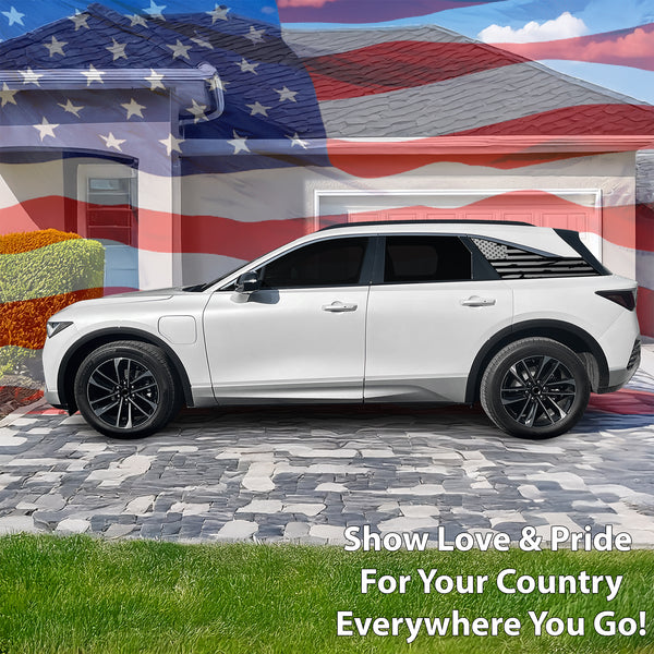 Fits Acura ZDX 2024-2026 Quarter Window American Flag Vinyl Decal Stickers - Bogar Tech Designs