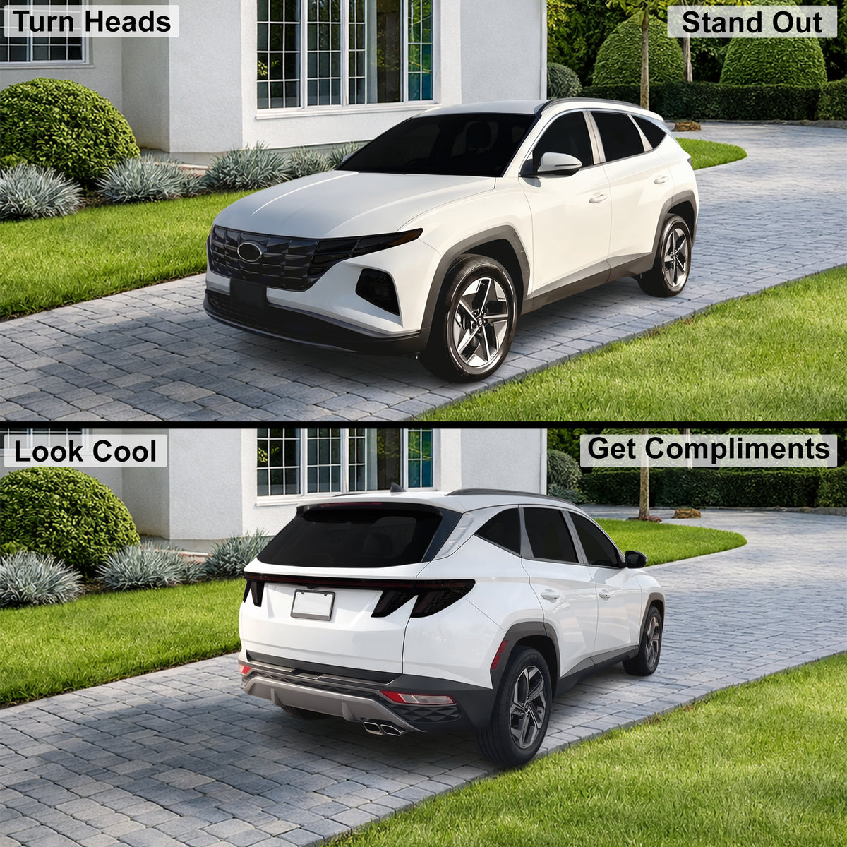 Fits Hyundai Tucson 2025-2026 Full Headlight Taillight Precut Smoked PPF Tint Kit Film Overlay  - Bogar Tech Designs